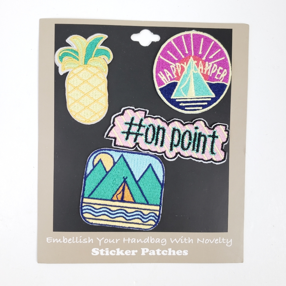 Set of 4 Embroidered Sticker Patches